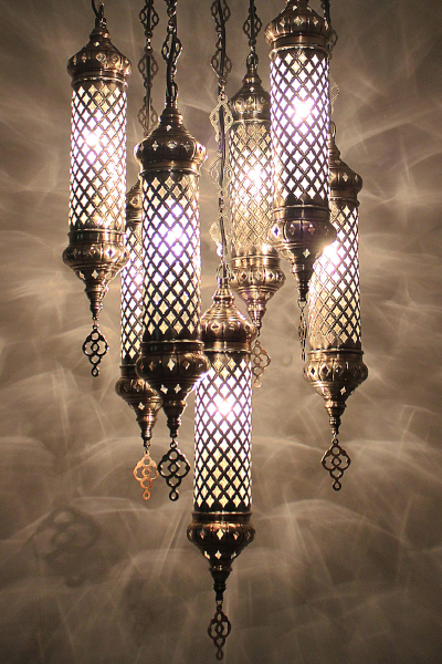 7in1 Stylish Blown Glass Laser Chandeliers